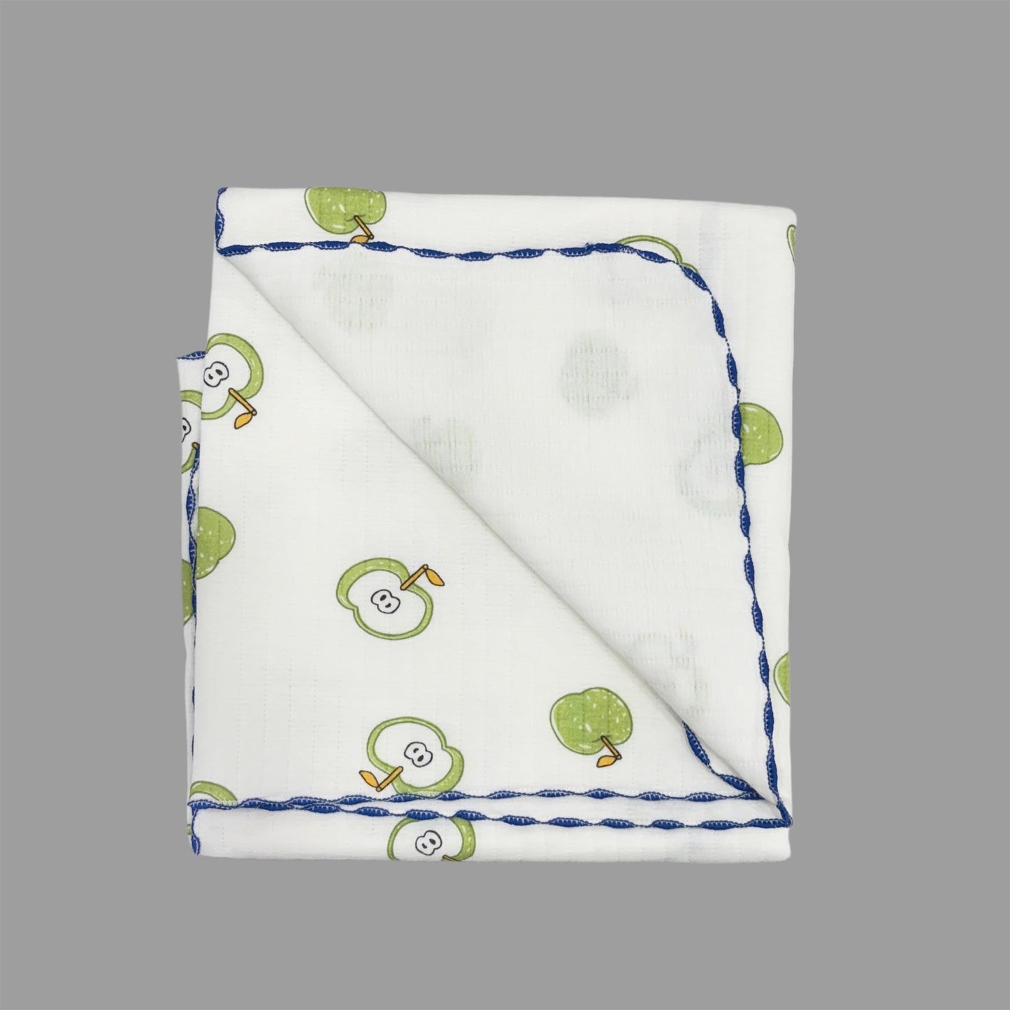 Soft Cotton Baby Blanket – 32 x 32 Inches | Green Apple Print