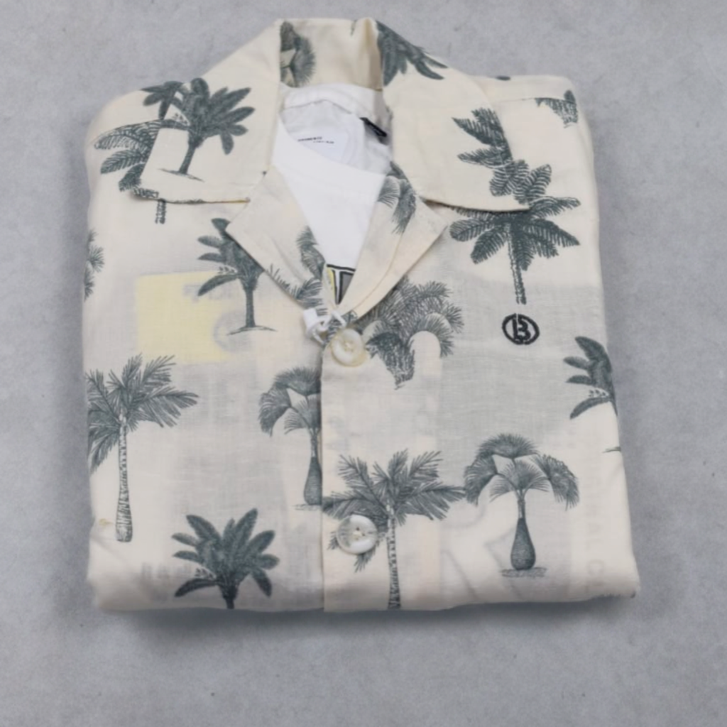 🧸 Tropical Vibe Kids Casual Shirt & T-Shirt Set – Palm Tree Print