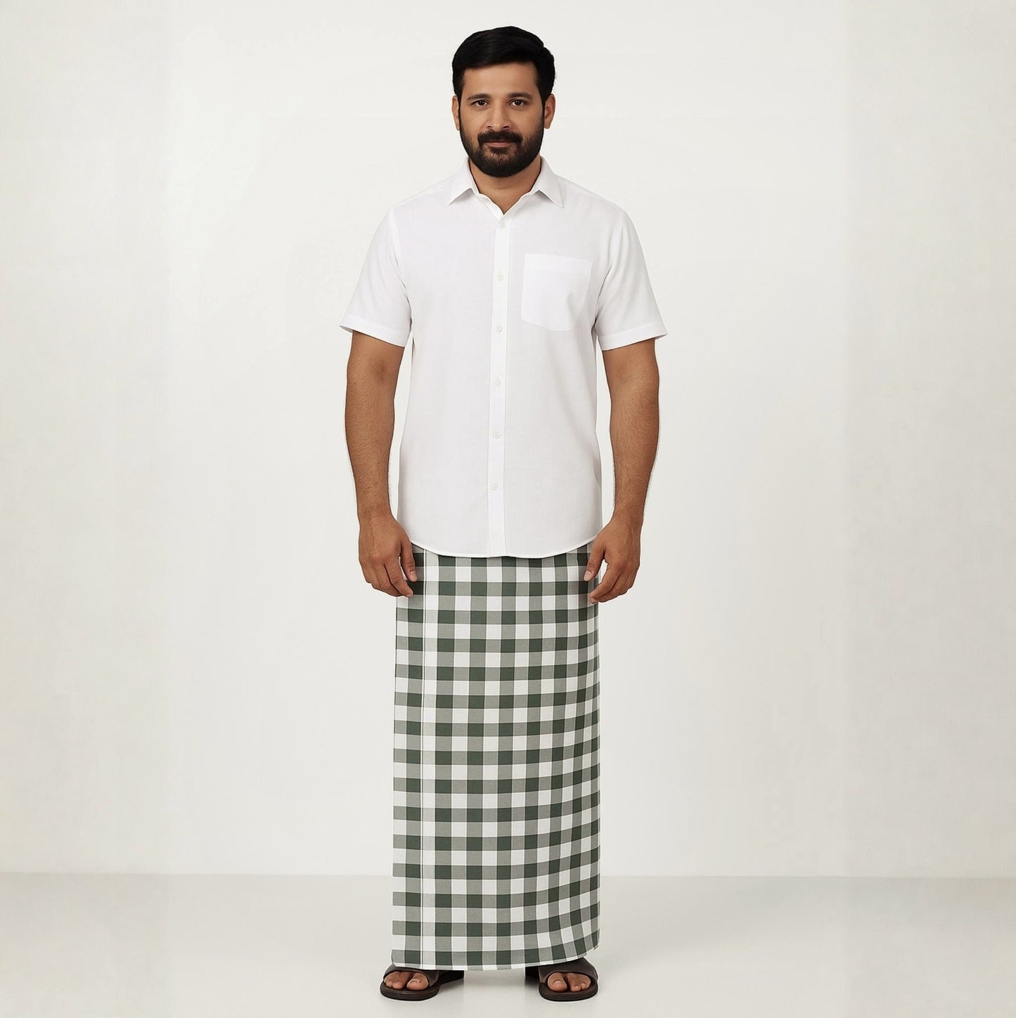 Kailey Premium Cotton Checkered  Gray & White