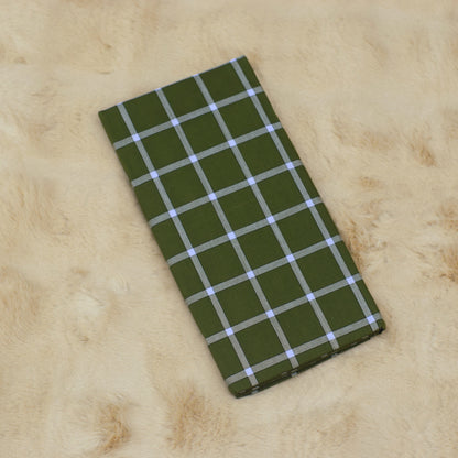 Kaylie Premium Cotton – Olive Green Checkered Fabric