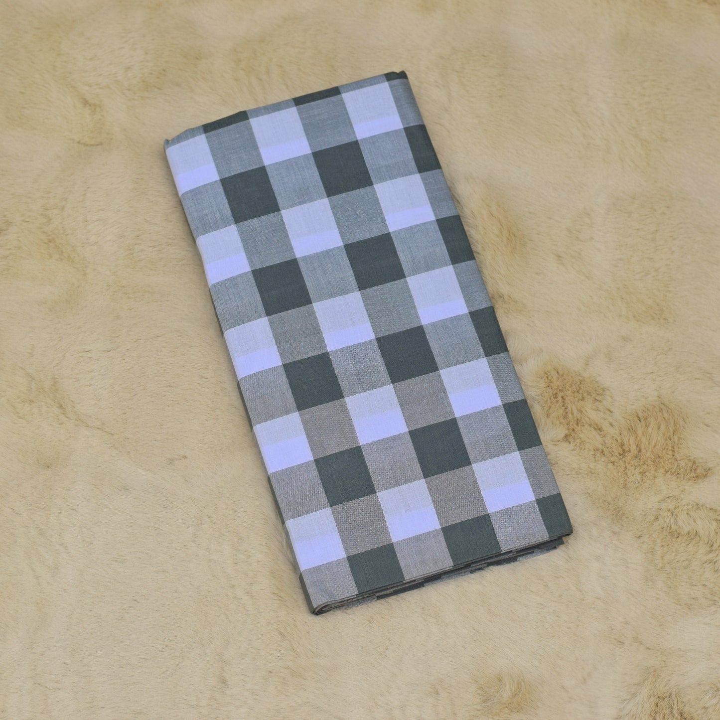 Kailey Premium Cotton Checkered  Gray & White