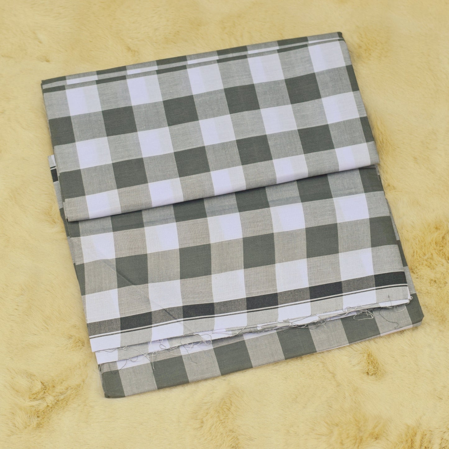 Kailey Premium Cotton Checkered  Gray & White