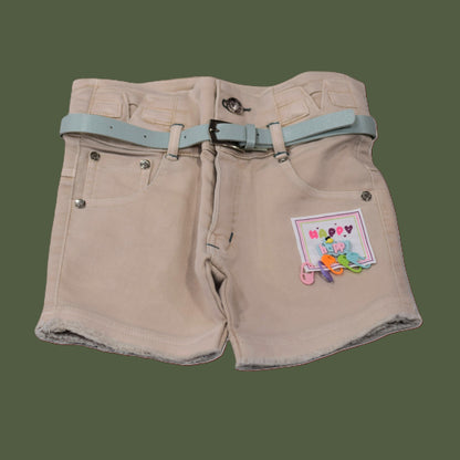 Kids Floral Top & Beige Shorts Set – Stylish Casual Wear for Girls