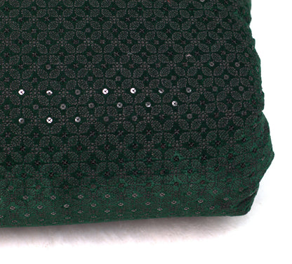 Luxury Dark Green Velvet Work Dress Material – 44 Inch Width-Length: 3 Meters