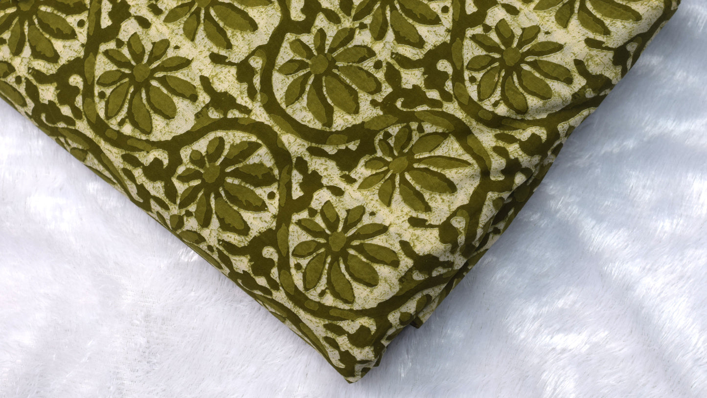 Soft Cotton Churidar Material – Floral Print | 3 Meter Fabric | 44 Inch Width