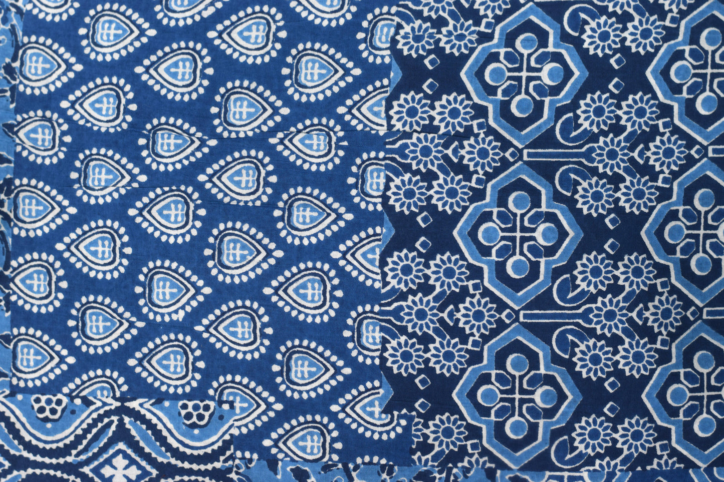 Premium Soft Cotton Churidar Material – Indigo Block Print | 3 Meter | 44 Inch Width