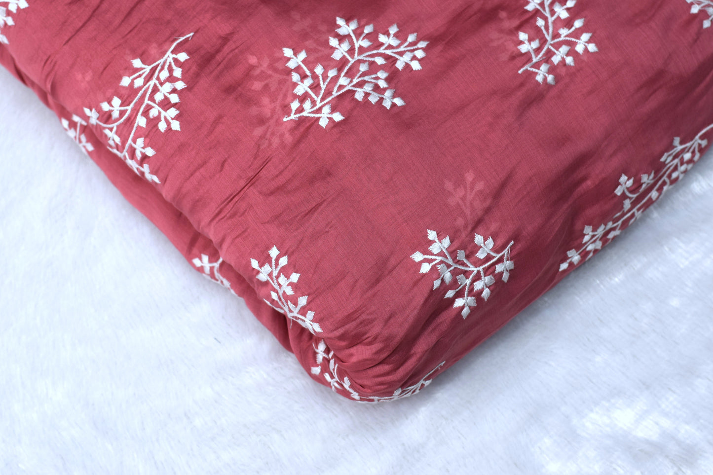 Mul Chanderi Embroidered Fabric – 3 Meter Length, 44 Inch Width (Premium Quality)