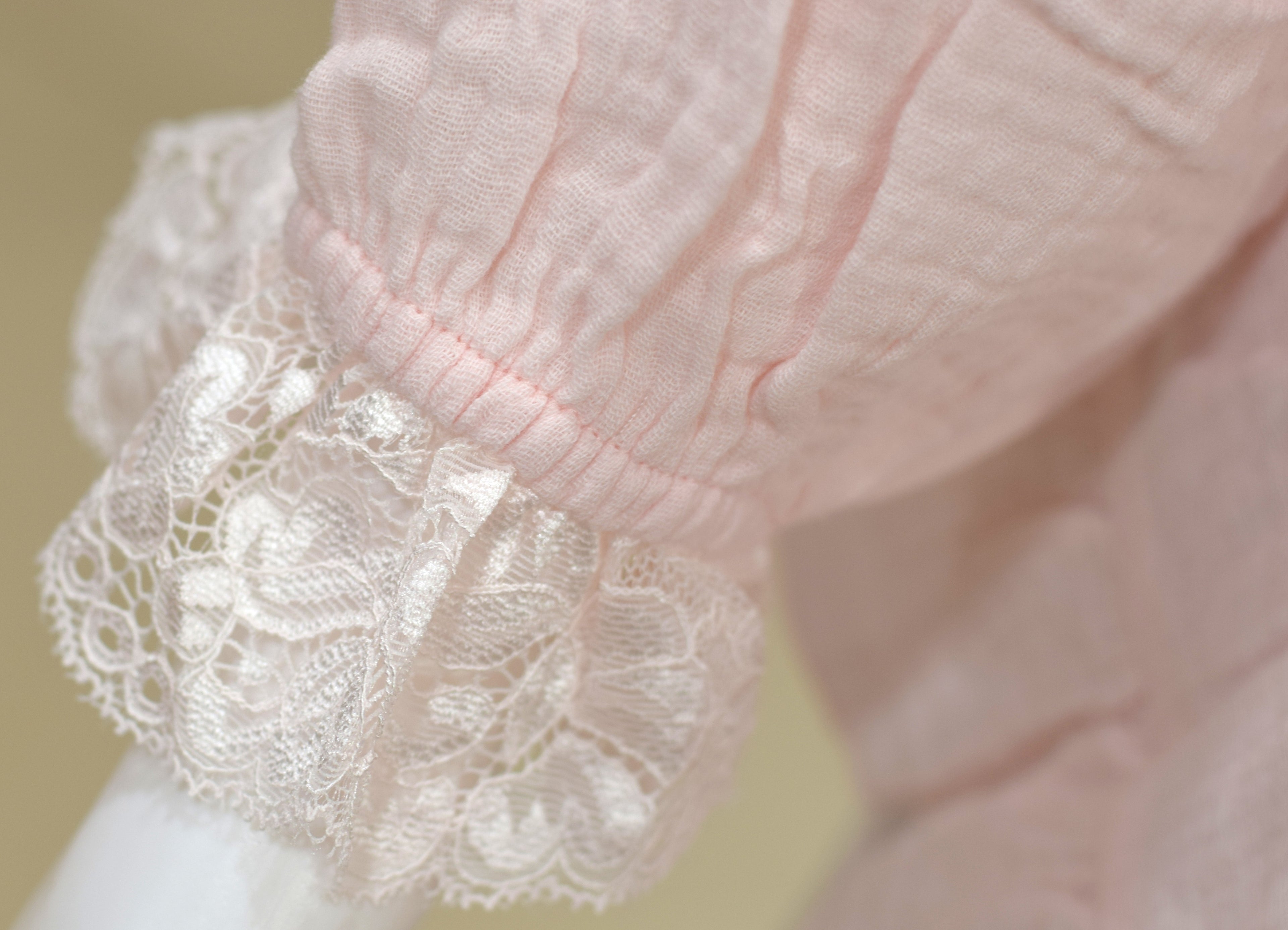 Blush Pink Lace-Trim Cotton Night Dress Set - View 3 - Cotton - Nushio