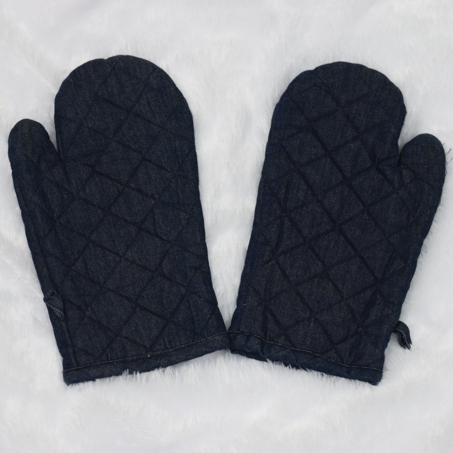Premium Quilted Denim Oven Gloves – Heat Resistant Kitchen Mitts (Set of 2)