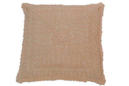 Set of 5 Handmade Beige Crochet Cushion Cover – Elegant Vintage Design