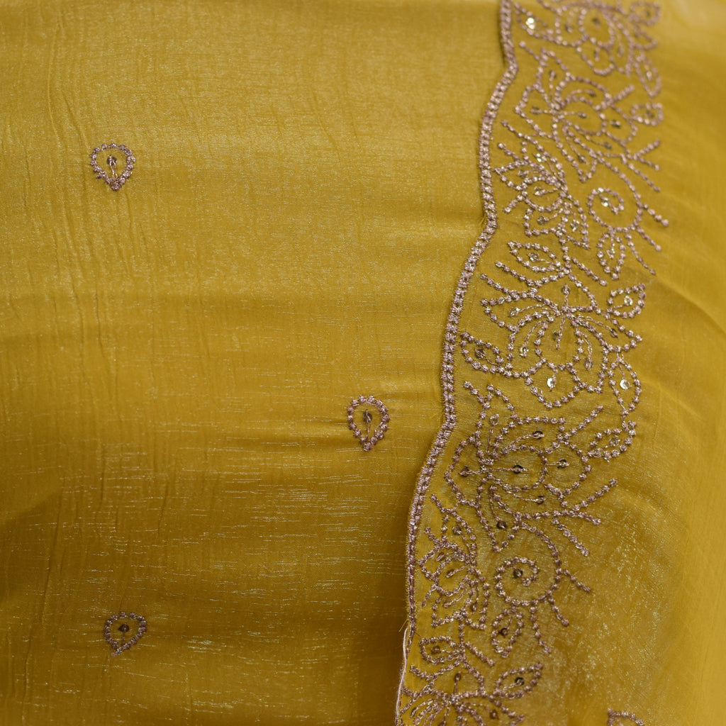 Elegant Organza Churidar Set Material with Dupatta