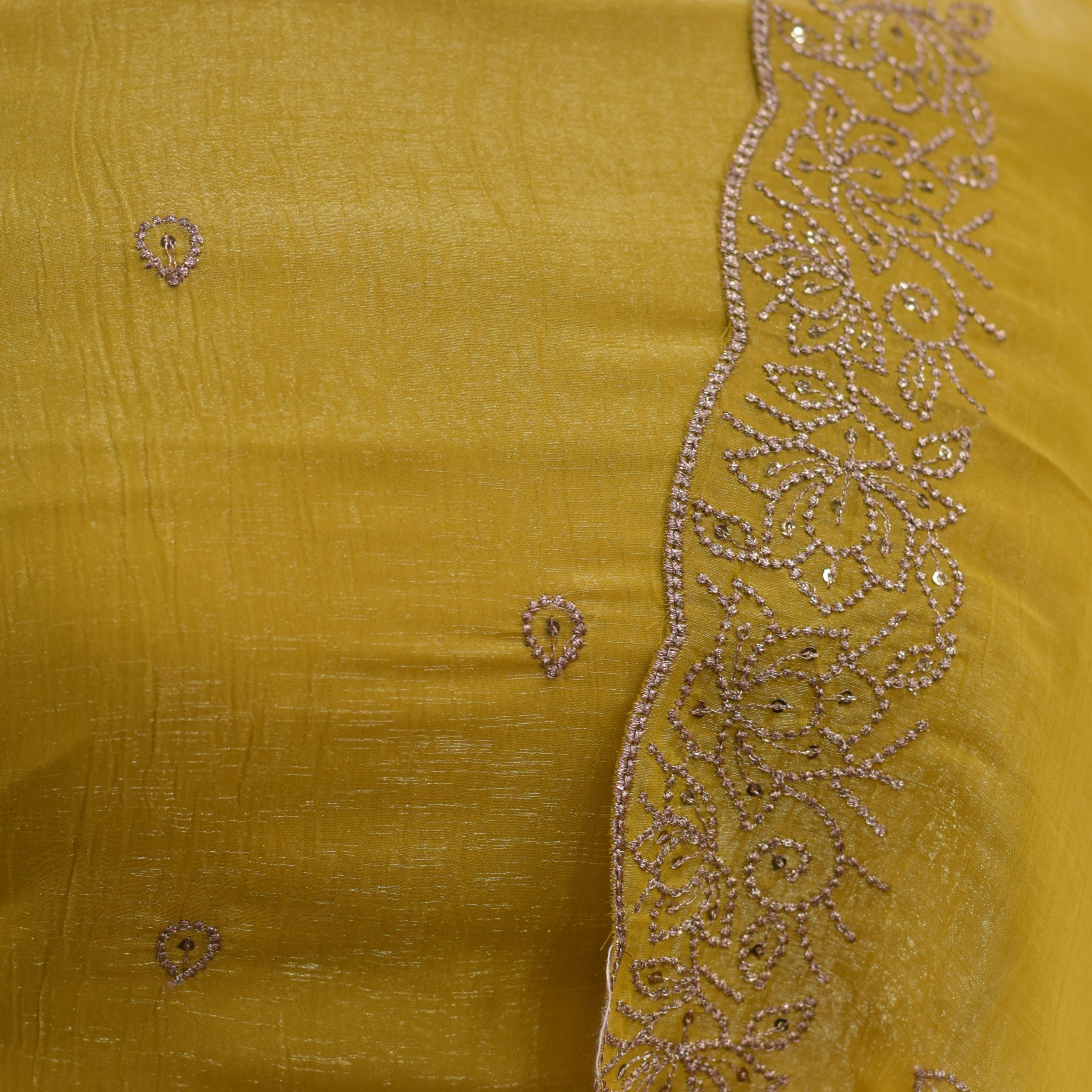 Elegant Organza Churidar Set Material with Dupatta