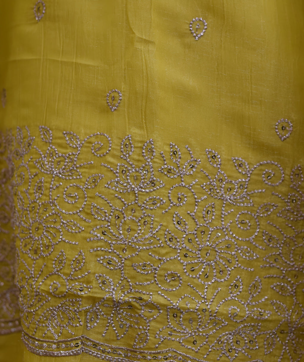 Elegant Organza Churidar Set Material with Dupatta
