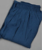 Navy Blue Cotton Co-ord Set with White Floral Geometric Print – Sleeveless Kurta &Straight-leg (Semi palazzo) Pant