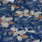 Men’s Navy Blue Floral Printed Rayon Shirt – Casual Wear