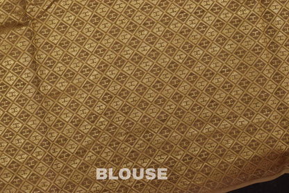 Elegant Lime Green Cotton Silk Saree with Golden Zari Border & Embroidery