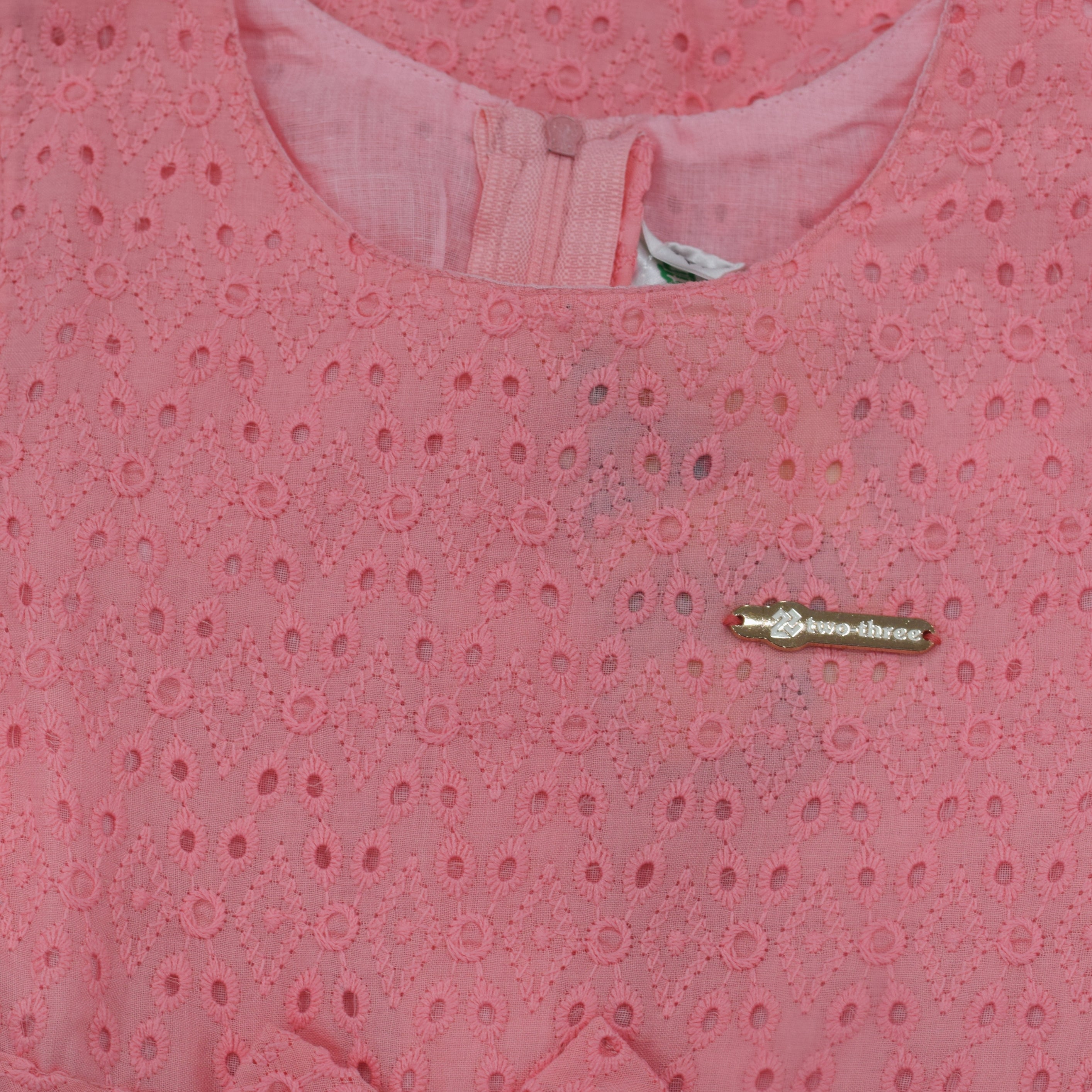Pretty Pink Embroidered Kids Frock with Bow