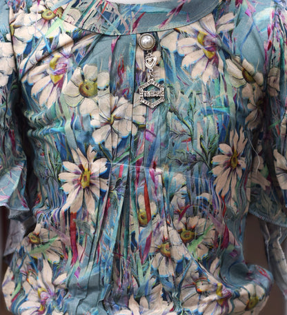 Kids Floral Top & Beige Shorts Set – Stylish Casual Wear for Girls