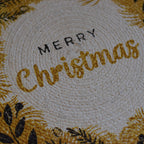 Christmas Cotton Table Mat – Festive Round Dining Placemat