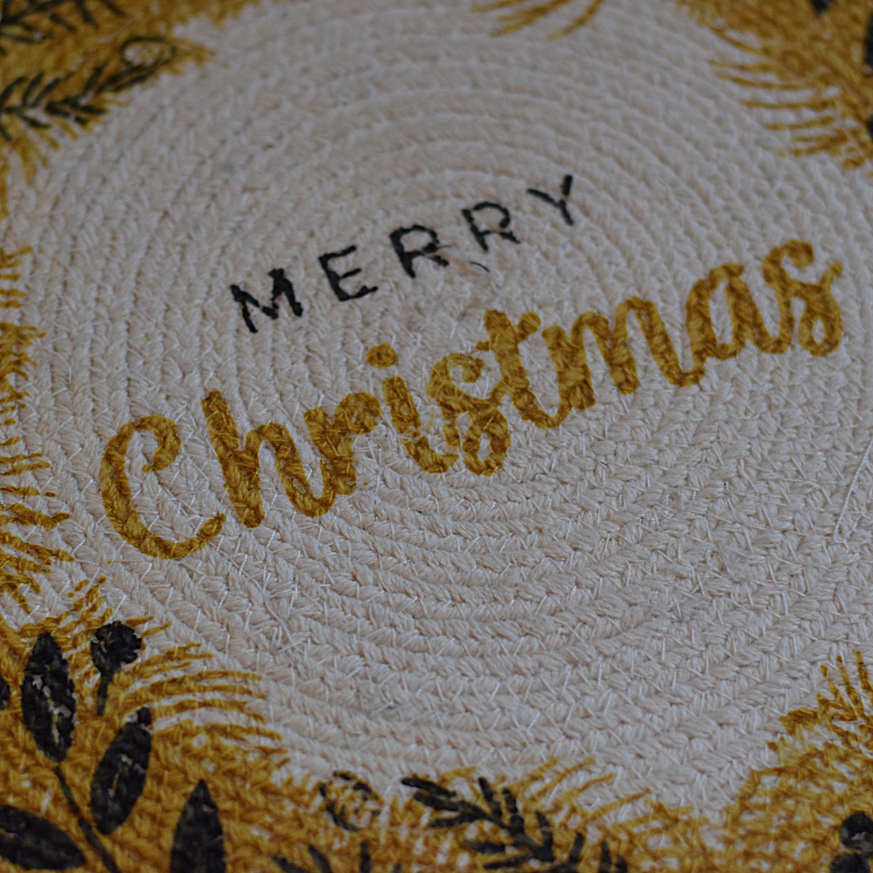 Christmas Cotton Table Mat – Festive Round Dining Placemat