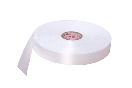 White Satin Ribbon Roll - 1 Inch Wide, 200 Yards