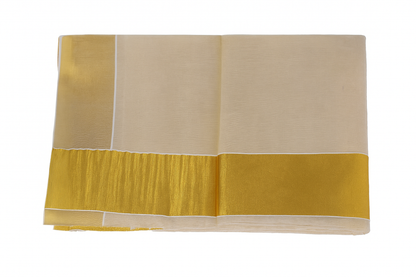 Elegant Kerala Golden Tissue Kasavu Saree with Golden Zari Border