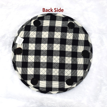 Halloween Pumpkin Checkered Round Table Mat🎃