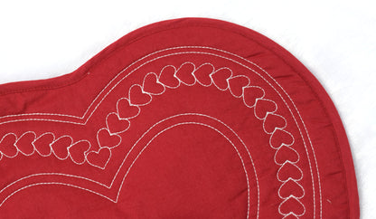 Heart Shaped Red Quilted Table Mat