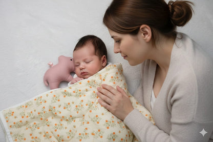 Soft Cotton Baby Swaddle Cloth – 1.10 m x 1.10 m | Gentle Printed Newborn Wrap