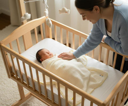 Soft Muslin Baby Swaddle Cloth with Embroidered Stars & Rainbow – 1 m x 1.15 m