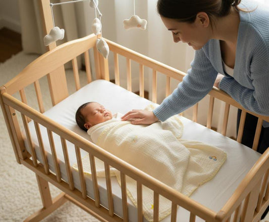 Soft Muslin Baby Swaddle Cloth with Embroidered Stars & Rainbow – 1 m x 1.15 m