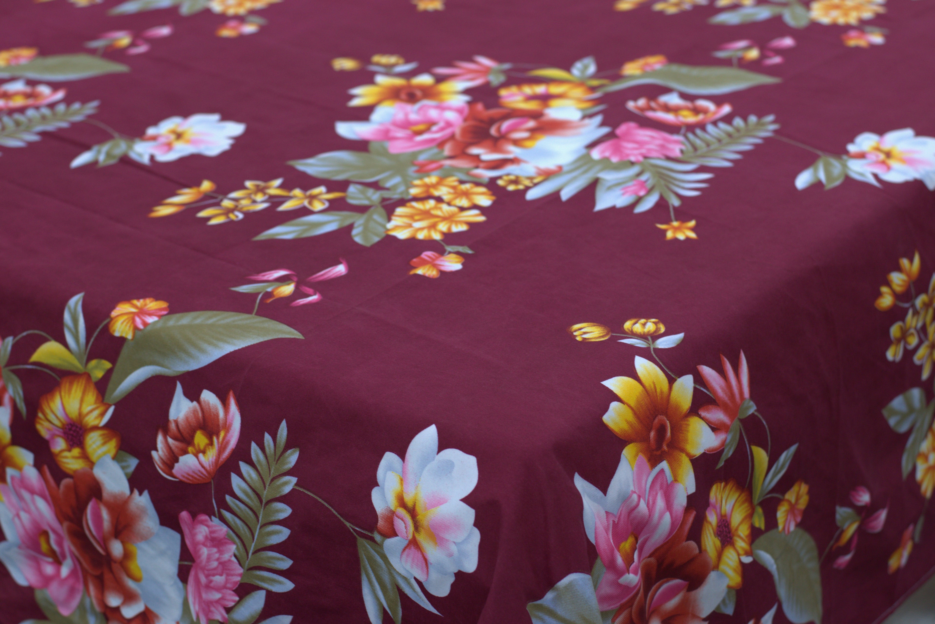 Soft Feel Floral Bed Sheet Set (225 x 250 cm) – Premium Comfort &amp; Elegant Design