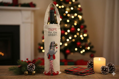 “Always Thankful Forever Grateful – Premium Canvas Wine Bottle Cover with Tassel”