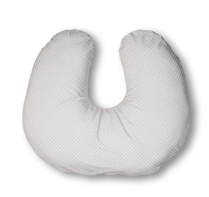 Soft Baby Feeding & Nursing Pillow with Cute Embroidery – Grey & White