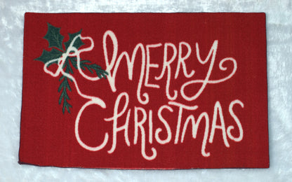 Merry Christmas Festive Door Mat – Red Holiday Welcome Mat for Home Entrance