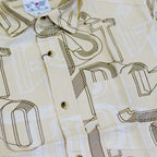 Men’s Beige Printed Rayon Shirt – Casual Short Sleeve