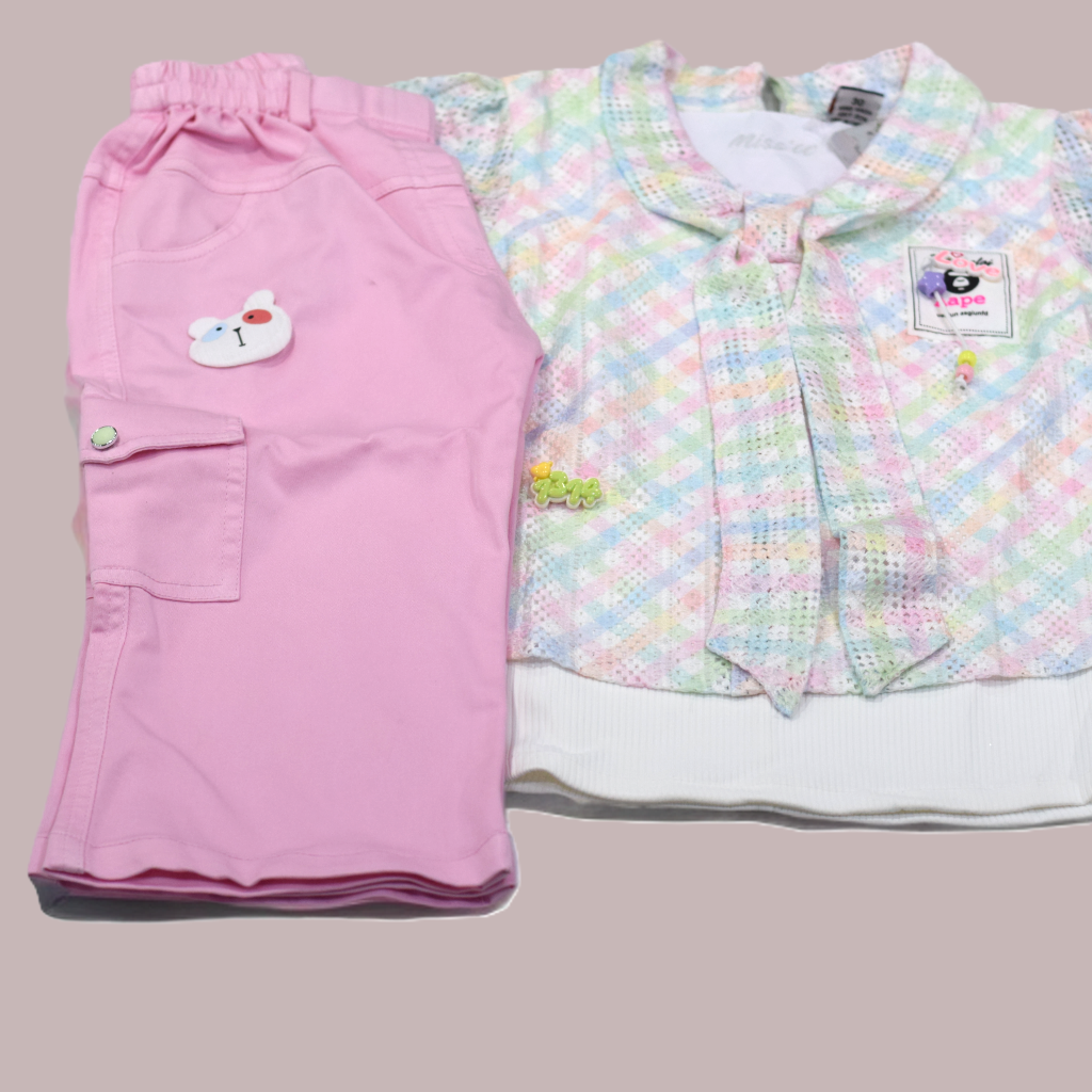 Kids Stylish Top & Three-Fourth Pants Set with Inner Banyan